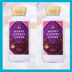 2 BATH & BODY WORKS MERRY CHERRY CHEER BODY LOTION